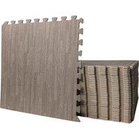 Samuel Alexander 60cm x 60cm 4 Piece Eva Foam Protective Tile Floor Mats in Grey Wood Effect | Size: 60 cm x 60 cm