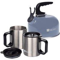 Valiant Camping Kettle & Insulated Mugs in Baby Blue