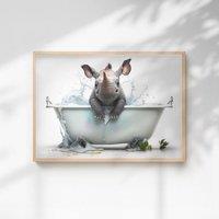 60 SECOND MAKEOVER Baby Rhino Quirky Animal Print | Size: A3