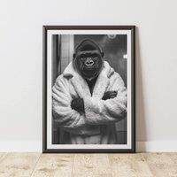 60 SECOND MAKEOVER Gorilla In Dressing Gown Quirky Animal Print | Size: A4