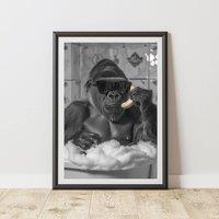 60 SECOND MAKEOVER Gorilla Banana Phone Quirky Animal Print | Size: A3