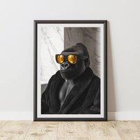 60 SECOND MAKEOVER Gorilla Sunglasses Quirky Animal Print | Size: A3