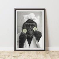 60 SECOND MAKEOVER Gorilla Cucumber Quirky Animal Print | Size: A4
