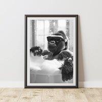 60 SECOND MAKEOVER Gorilla Bubbles Quirky Animal Print | Size: A3