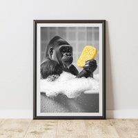 60 SECOND MAKEOVER Gorilla Sponge Quirky Animal Print | Size: A3