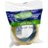 Ultratape Clear Tape 18mm x 40m 2pk