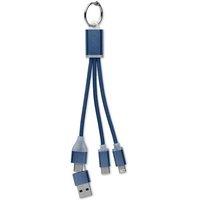 MidOcean 4 in 1 Keyring Charging Cable in Navy