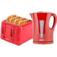 Geepas 1.7L Kettle & toaster sets 4 Slice in Red