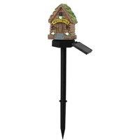 Obasyhig Style 2 Solar-Powered Resin Cartoon House Ground Lights