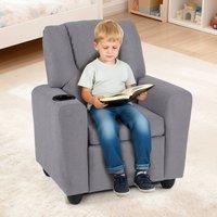 CASART Kids Recliner Chair Adjustable Toddler Lounge Chair Armchair Sofa in Grey