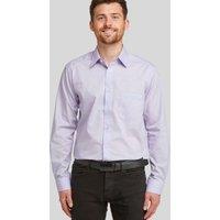 Double TWO Men's Lilac Classic Easy Care Long Sleeve Shirt in Purple | Size: 21 inches