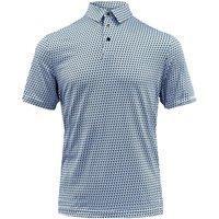 Island Green Men's All Over Geo Print Golf Polo Shirt in Blue | Size: 3XL