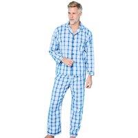 Chums Men's Classic Marlow Check Pyjamas in Blue | Size: 2XL