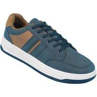 Pegasus Men's Wide Fit Touch-Fasten Trainers with Cushioned Footbed & Ankle in Navy | Size: 10