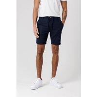 Tokyo Laundry Men's Cotton Linen Shorts with Drawstrings in Navy | Size: Large