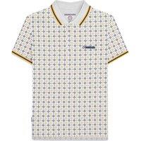 Lambretta Men's Geometric Polo Shirt in White | Size: Medium