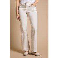 Dorothy Perkins Women's Comfort Stretch Bootcut Jeans in Ecru | Size: 14