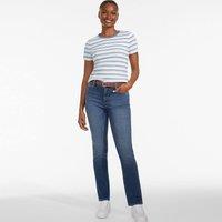 Lands' End Women's Micro Rib Crew Neck T-shirt in Cream | Size: 14-16