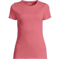 Lands' End Women's Plus Micro Rib Crew Neck T-shirt in Rose | Size: 20-22