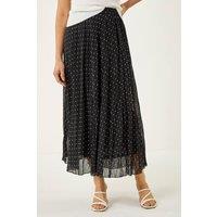 Roman Women's Polka Dot Maxi Skirt in Black | Size: 14