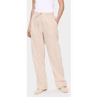 Saint Tropez Women's KiraSZ Loose Fit Striped Trousers in Light Tan | Size: Large
