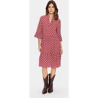 Saint Tropez Women's EdaSz V-Neck Knee Length Dress in Burnt Orange | Size: Large