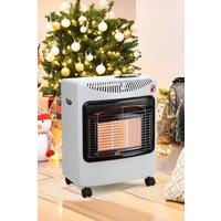 Living and Home Portable Indoor Ceramic Gas Heater With Wheel in White