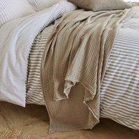 Yard Lark 100% Cotton Muslin Frayed Edge Throw in Light Brown | Size: 130 cm x 180 cm