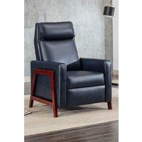 More4Homes Riley Pushback Recliner Air Leather Modern Accent Recliner Chair in Blue