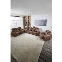 More4Homes Ashton Electric Recliner 1+2+3 Seater Sofa Set Technology Fabric With Speakers & Usb-C Charging in Brown