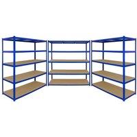 Monstershop Monster Racking T-Rax 3 x Extra Wide Storage Shelves, Blue, 160cm W in Blue