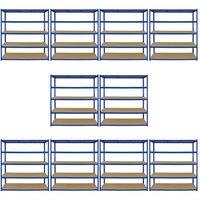 Monstershop Monster Racking T-Rax 10 x Extra Wide Storage Shelves, Blue, 160cm W in Blue