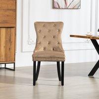 Artemis Home Ceres Velvet Fabric Dining Chairs - Set of 2 in Brown | Size: 2 Pack