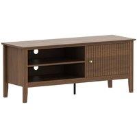 Melody Maison Large Dark Wood Fluted TV Cabinet / Media Storage Unit - 120cm X 50cm (47 TV's) - Hales Dark Wood Range | Size: 120 cm X 50 cm