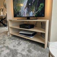 FWStyle Promo Putty Corner TV Unit Media Stand (H) 45 (W) 110 (D) 36cm in Light Beige