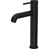 Balterley Round Minimalist Tall Mono Basin Mixer Tap Matt Black