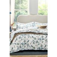 CHRISTY 'Bramley' Spring Floral Cotton Sateen Duvet Cover Set in Blue | Size: Super King