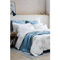 CHRISTY 'Forget Me Not' Wildflower Design Cotton Sateen Duvet Cover Set in Blue | Size: Double