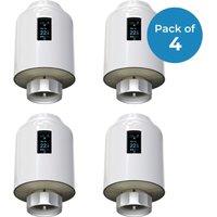 ENER-J Pack of 4, Wifi Smart thermostatic radiator valve with screen in White | Size: 1040mm x 1190mm