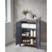 Modcraft Grey Bathroom Storage Cabinet - Freestanding Cupboard with 2 Adjustable Shelves