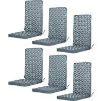 icon 6-Pack Outdoor Garden Seat Pads, Geometric Pattern in Charcoal