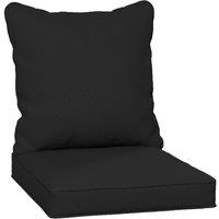OUTSUNNY Garden Chair Cushion with Seat & Back Pad, CUSHION ONLY in Black