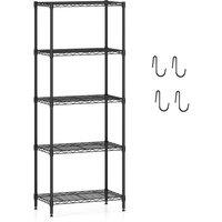 Costway 5-Tier Wire Shelving Unit Adjustable Metal Storage Shelves in Black