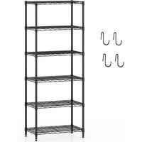 Costway 6-Tier Wire Shelving Unit Adjustable Metal Storage Shelves in Black