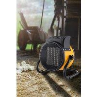Living and Home 2KW Portable Electric Garage Workshop Air Heater Indoor Air Fan Feater for Greenhouse Bedroom Workshop in Yellow