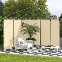 OUTSUNNY 3x3(m) or 3x6m Pop Up Gazebo Side Panels with Zipped Doors in Beige