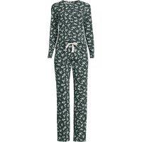 Lands' End Women's Cotton Jersey Pyjama Set in Dark Green | Size: 20