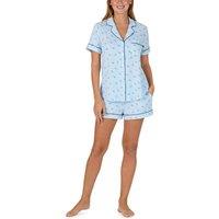 Kate Spade New York Women's KS new york short sleeve notch short pj set in blue bee stripe in Baby Blue | Size: Small
