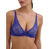 Aubade Women's Rhythm Of Desire Ultra Low Triangle Plunge Bra in Blue | Size: 36B
