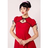 Hell Bunny Women's Red 50s Style Sweetheart Neck Flared Dress with Bolero Panels | Size: 4XL